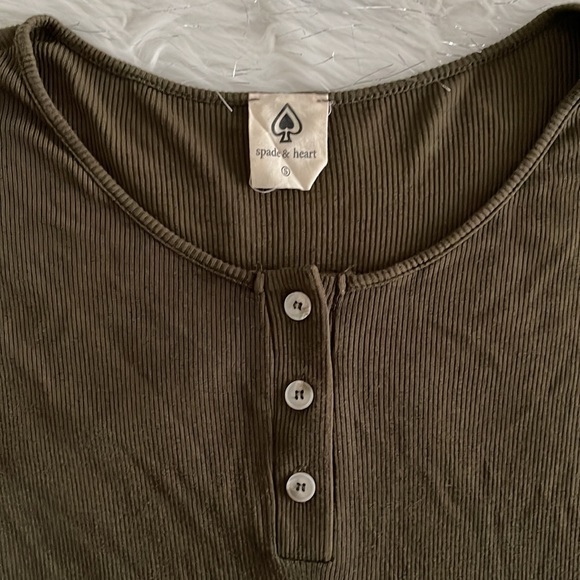 Spade & Heart Ribbed Long Sleeve Shirt Sz S - Picture 7 of 11